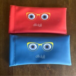 Dilli-Dalli Kids Glasses Cases (2) Red Blue Easy Open Toddler Boy Girl‎ School